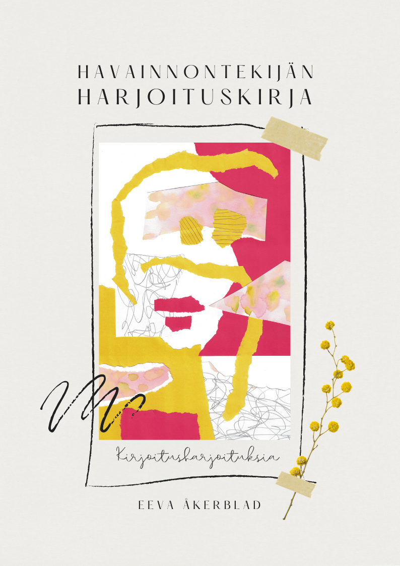 Havainnontekijän harjoituskirja - luovan kirjoittamisen materiaalin kansi.